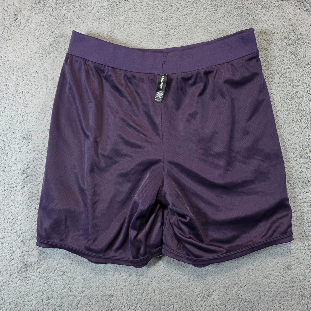 Legends Performance Shorts Mens Large Purple Mesh Zipper Pockets Logo Lined